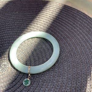 Burma Jade bracelet with 14K gold charm. Worn once